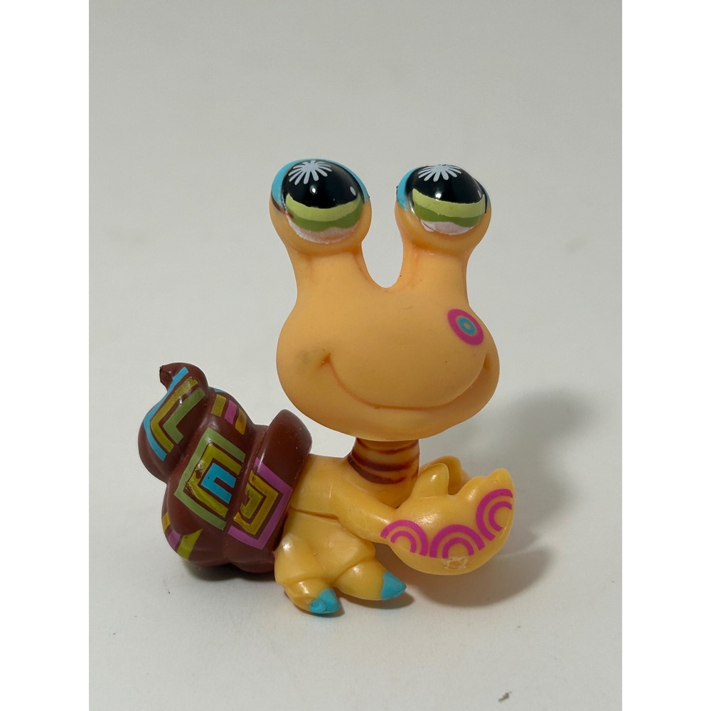 Littlest Pet Shop Hermit Crab 1008 Orange Brown Shell Authentic Hasbro Toy LPS